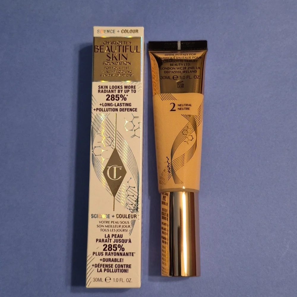 Charlotte Tilbury's Beautiful Skin Foundation: 2 Neutral, 30ml, NIB